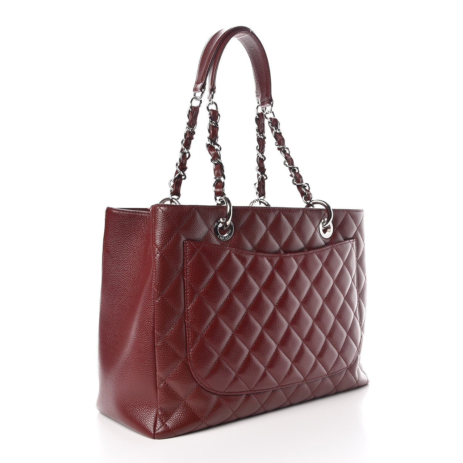 Chanel Caviar Quilted Grand Shopping Tote GST Burgundy 3 of 10