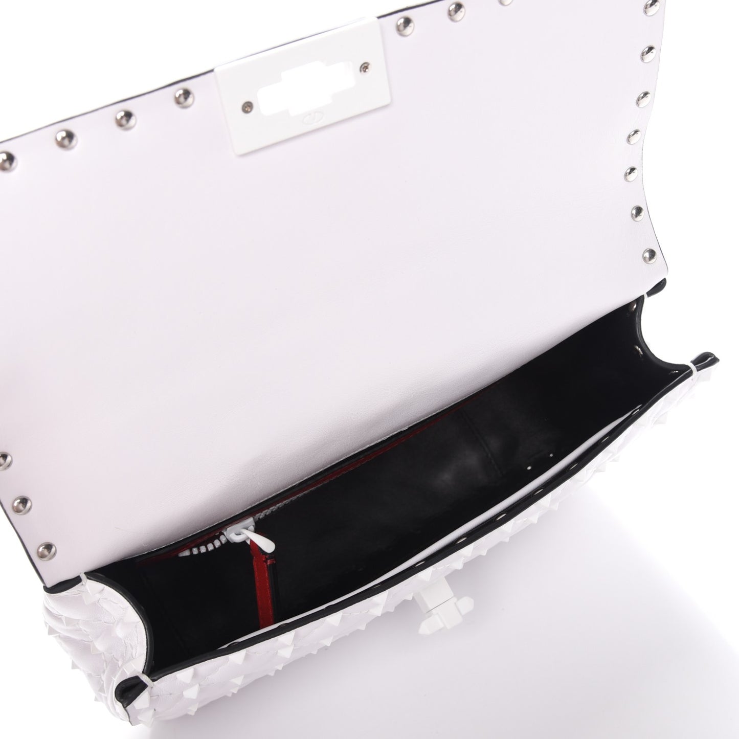 Lambskin Medium Free Rockstud Spike Shoulder Bag Optic White