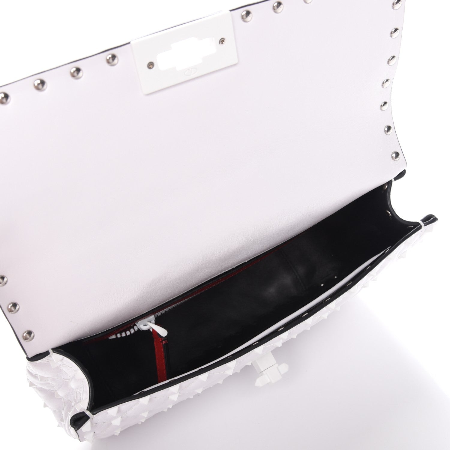 Valentino Garavani Lambskin Medium Free Rockstud Spike Shoulder Bag Optic White 5 of 6