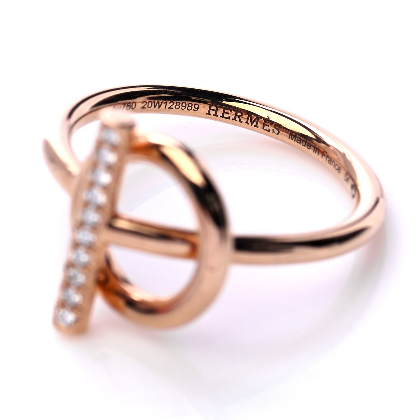 18K Rose Gold Diamond PM Echappee Ring 54 6.75