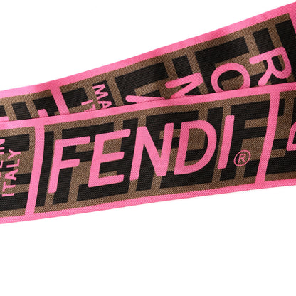 Fendi Silk FF 1974 Roma Logo Wrappy Scarf Rosa Fluo 4 of 4