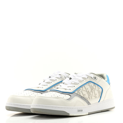 Christian Dior Smooth Calfskin Oblique Galaxy Perforated Mens B27 Low Top Sneakers 44 Beige Blue 3 of 11
