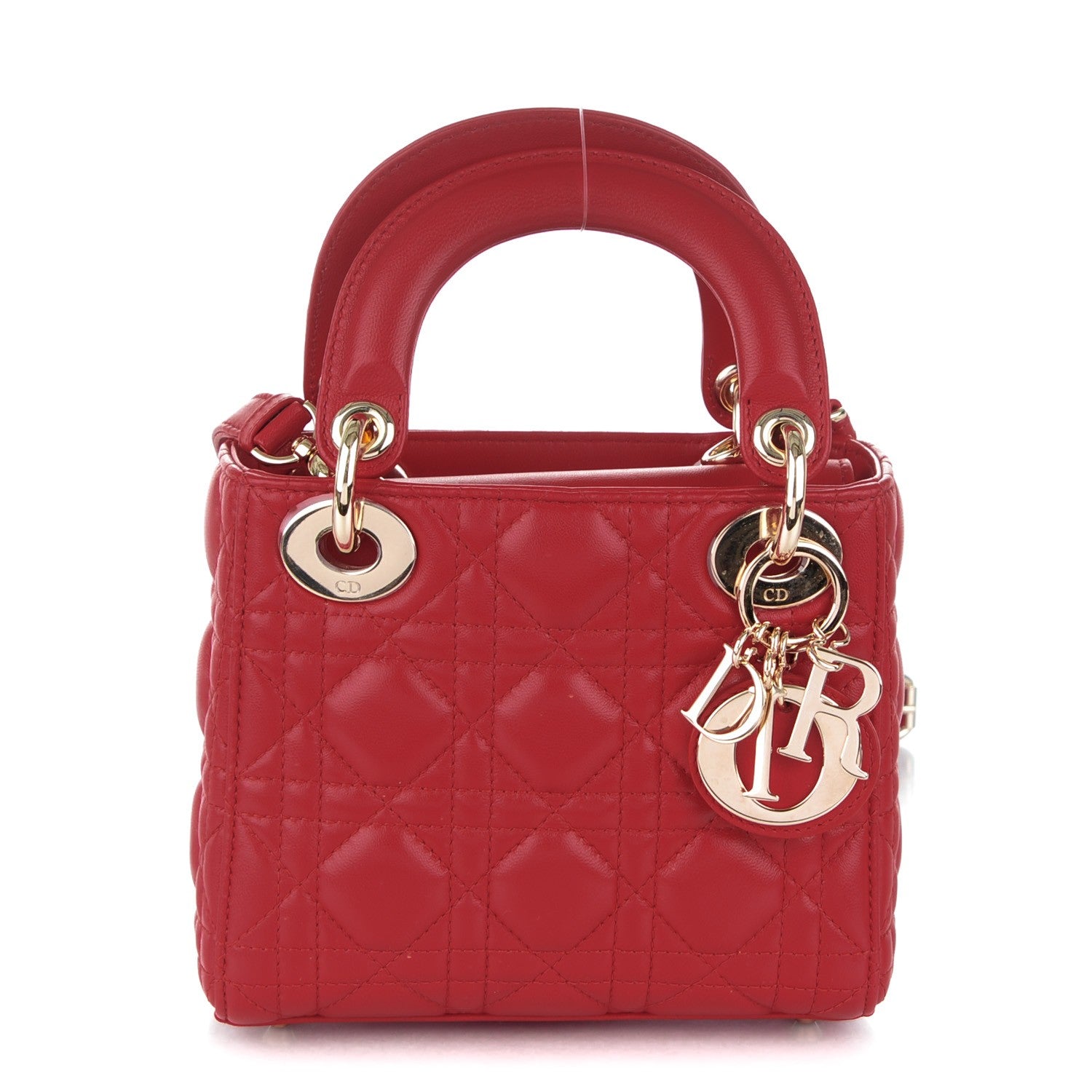 Christian Dior Lambskin Cannage Mini Lady Dior Red 1 of 7