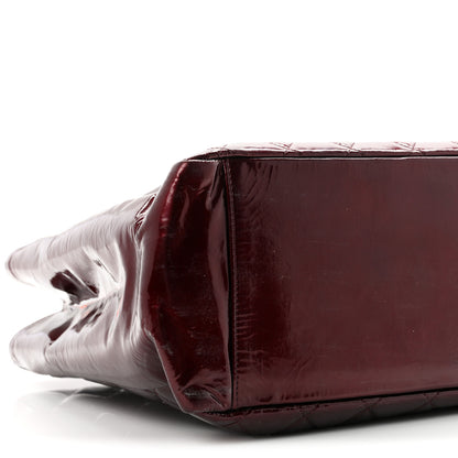 Chanel Patent Quilted Grand Shopping Tote GST Dark Bordeaux 9 of 10