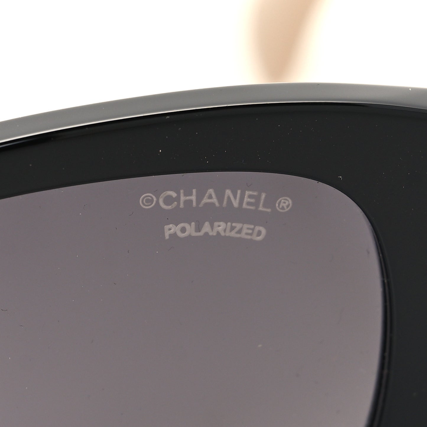 Acetate Polarized Rectangle Sunglasses 5524 Black Beige