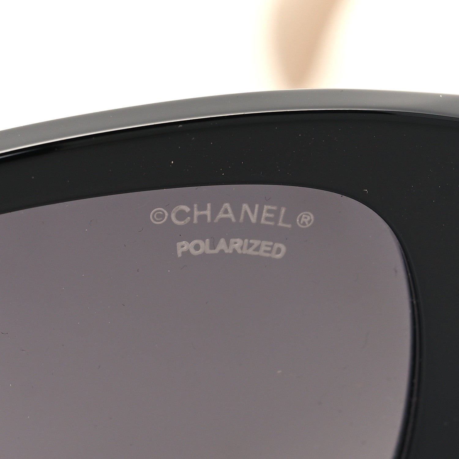 Chanel Acetate Polarized Rectangle Sunglasses 5524 Black Beige 7 of 8