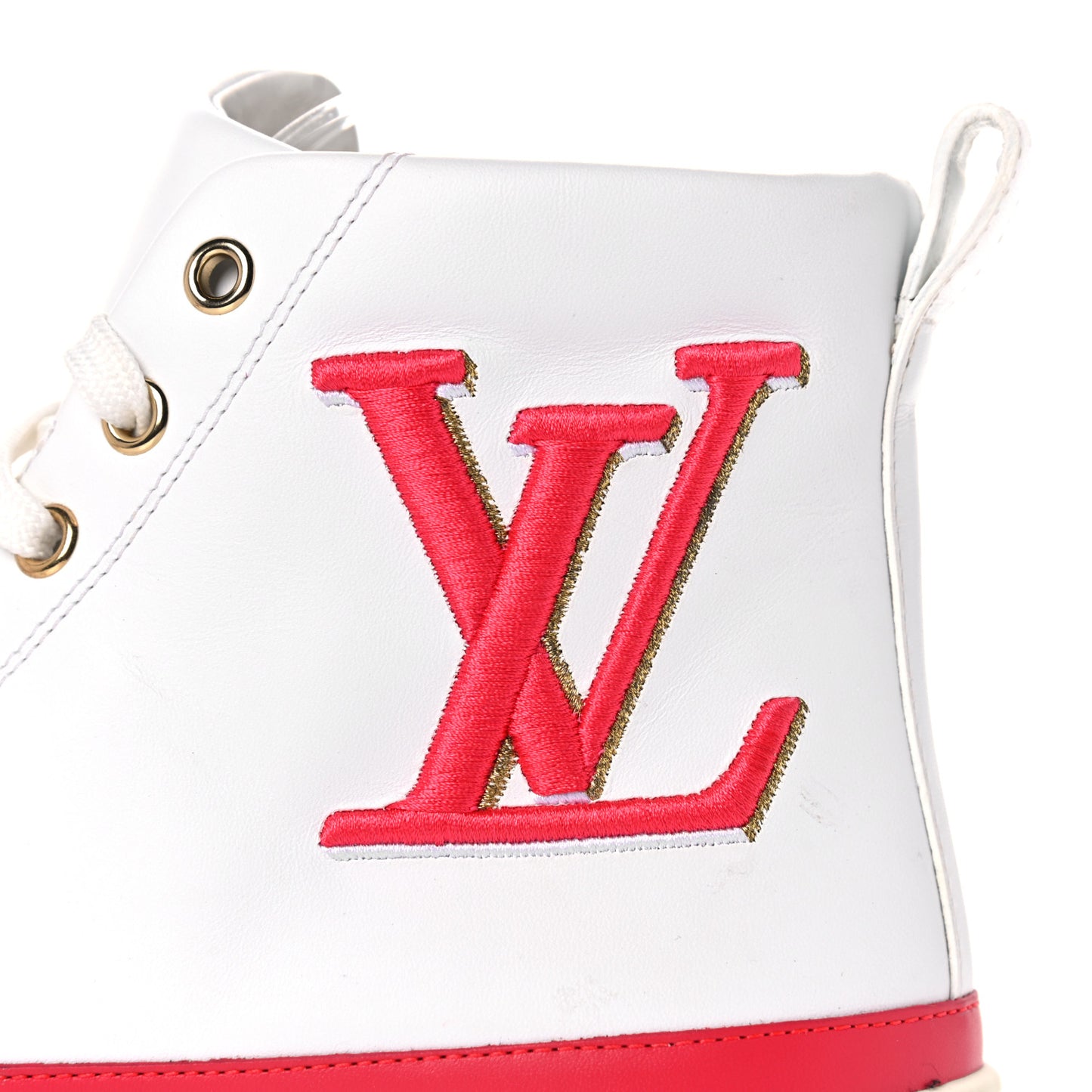 Calfskin LV Stellar Sneaker Boots 39 White Framboise