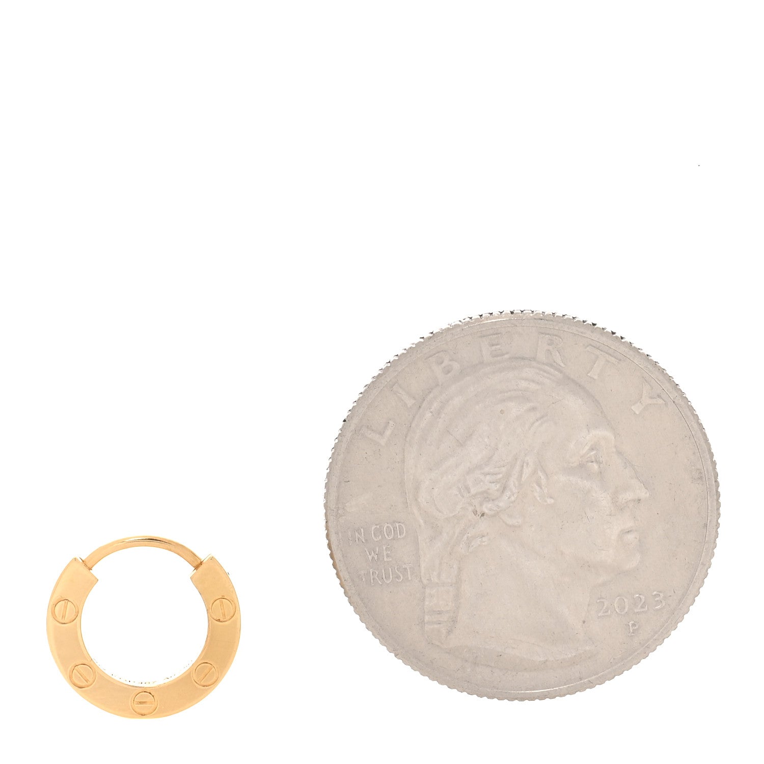 Cartier 18K Yellow Gold Single LOVE Hoop Earring 2 of 6