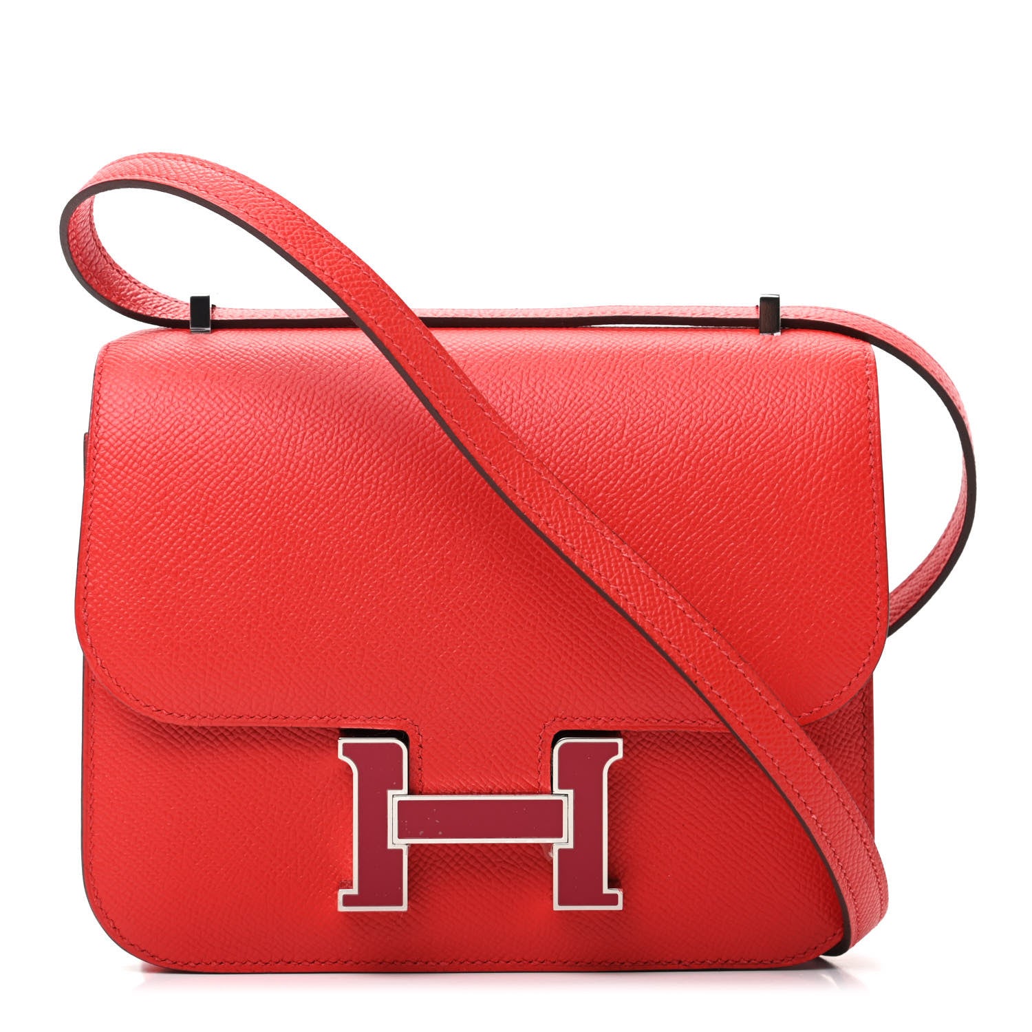 Hermes Epsom Enamel Constance 18 Rouge de Coeur Rubis 1 of 11