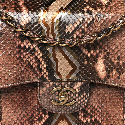 Chanel Snakeskin Jumbo Double Flap Brown Multicolor 9 of 11
