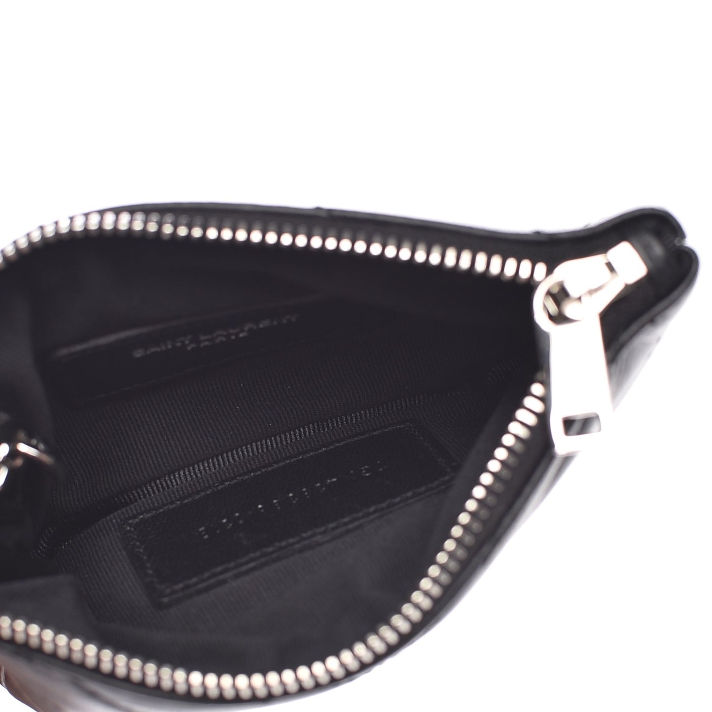 Calfskin Matelasse Monogram Key Pouch Black
