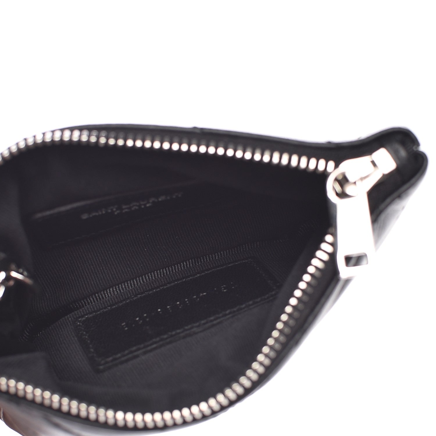 Saint Laurent Calfskin Matelasse Monogram Key Pouch Black 5 of 8