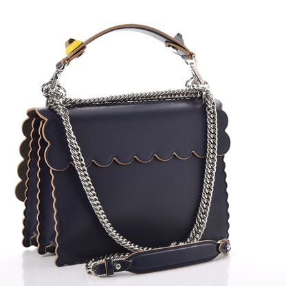 Fendi Vitello Liberty Scalloped Studded Kan I Shoulder Bag Blueberry 4 of 8