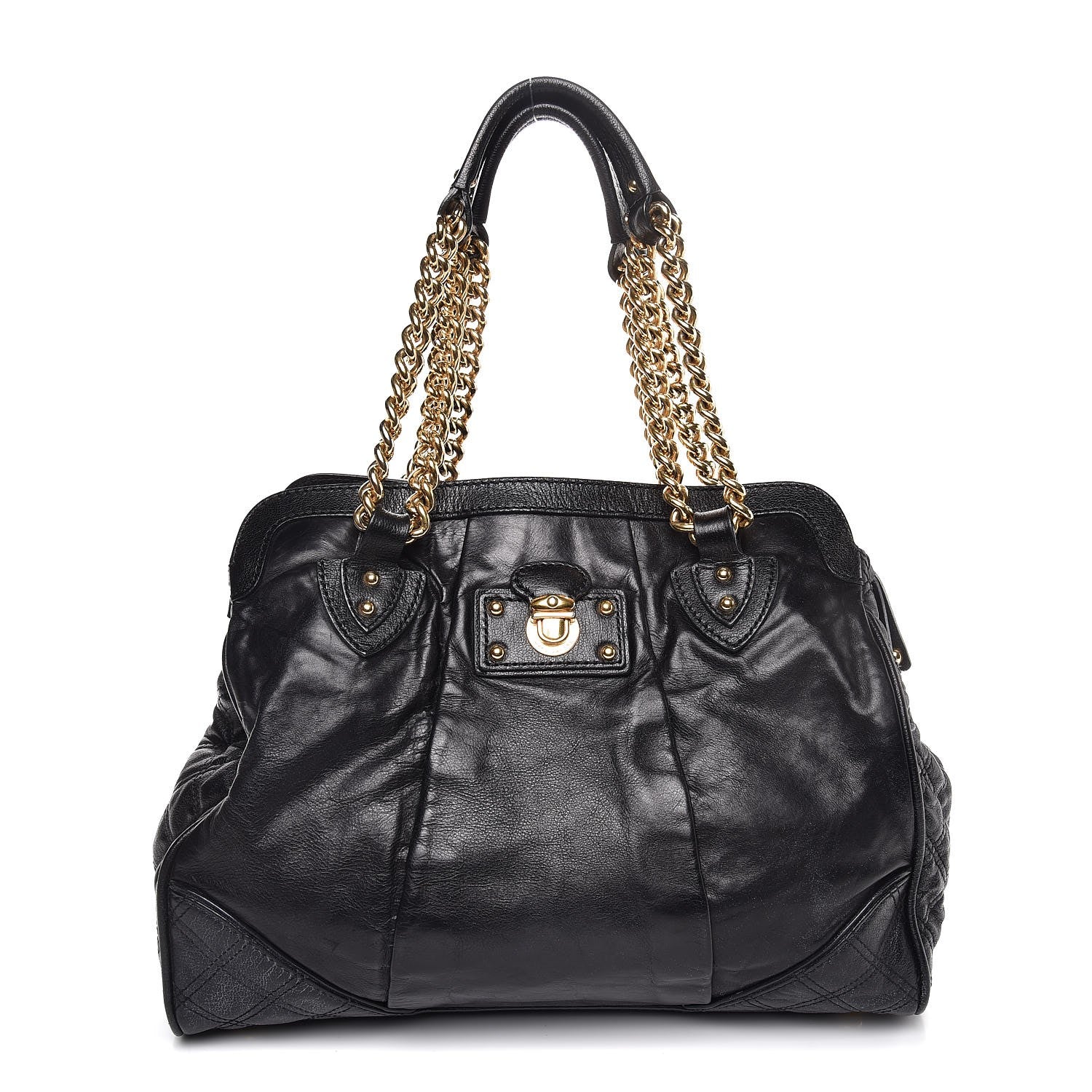 Marc Jacobs Calfskin Mix Quilted East West Virna Black 1 of 12