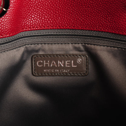 Chanel Caviar Quilted Grand Shopping Tote GST Red 6 of 7