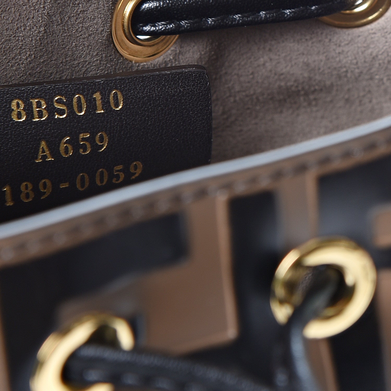 Fendi Vitello Liberty F is Fendi Bi-Color FF 1974 Embossed Mini Mon Tresor Bucket Bag Maya Black 6 of 10
