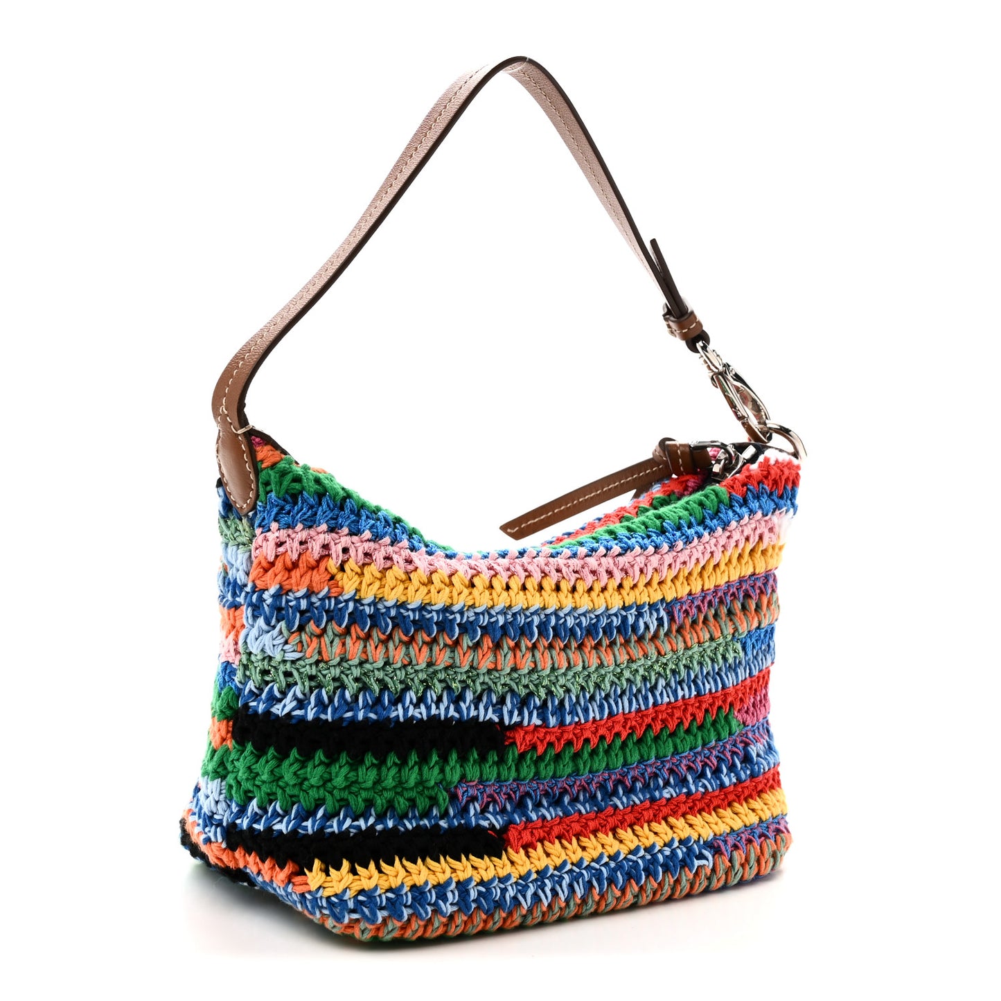 Fabric Crochet Pouch Multicolor