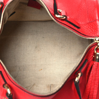 Gucci Pebbled Calfskin Medium Soho Boston Red 5 of 11