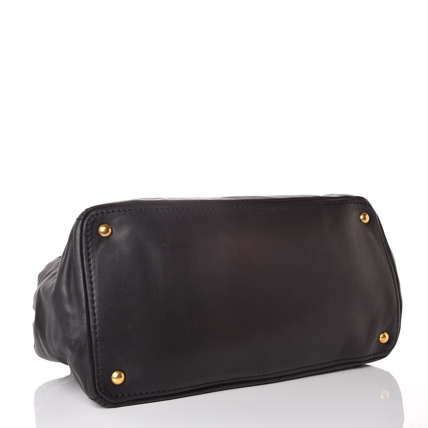 Prada Soft Calf Shopping Tote Black 4 of 10