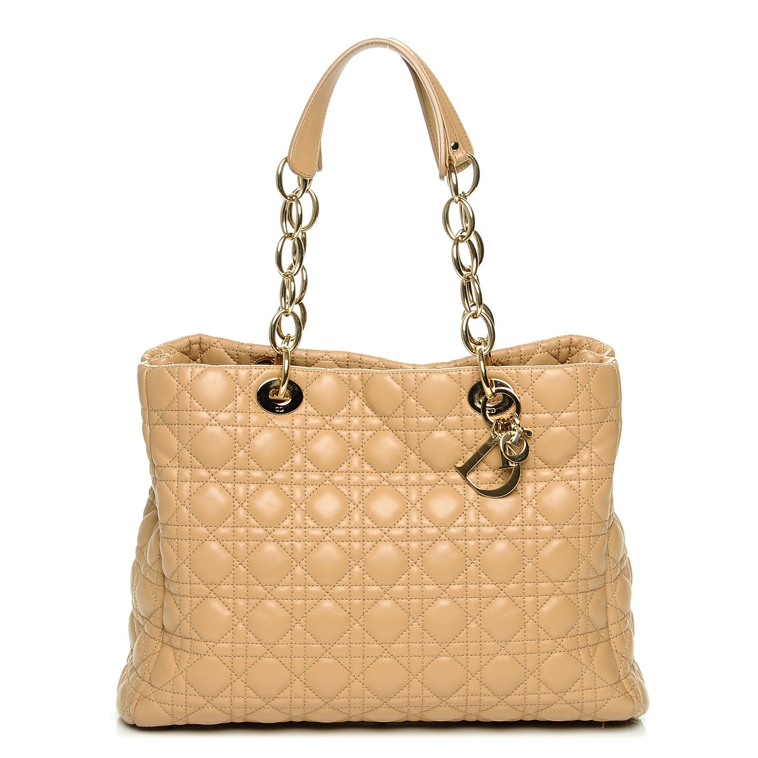 Christian Dior Lambskin Cannage Large Dior Soft Shopping Tote Beige 1 of 6