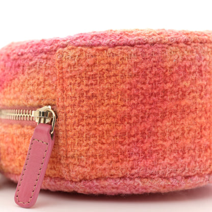 Chanel Tweed Quilted Chanel 19 Round Clutch With Chain Coral Pink 9 of 10