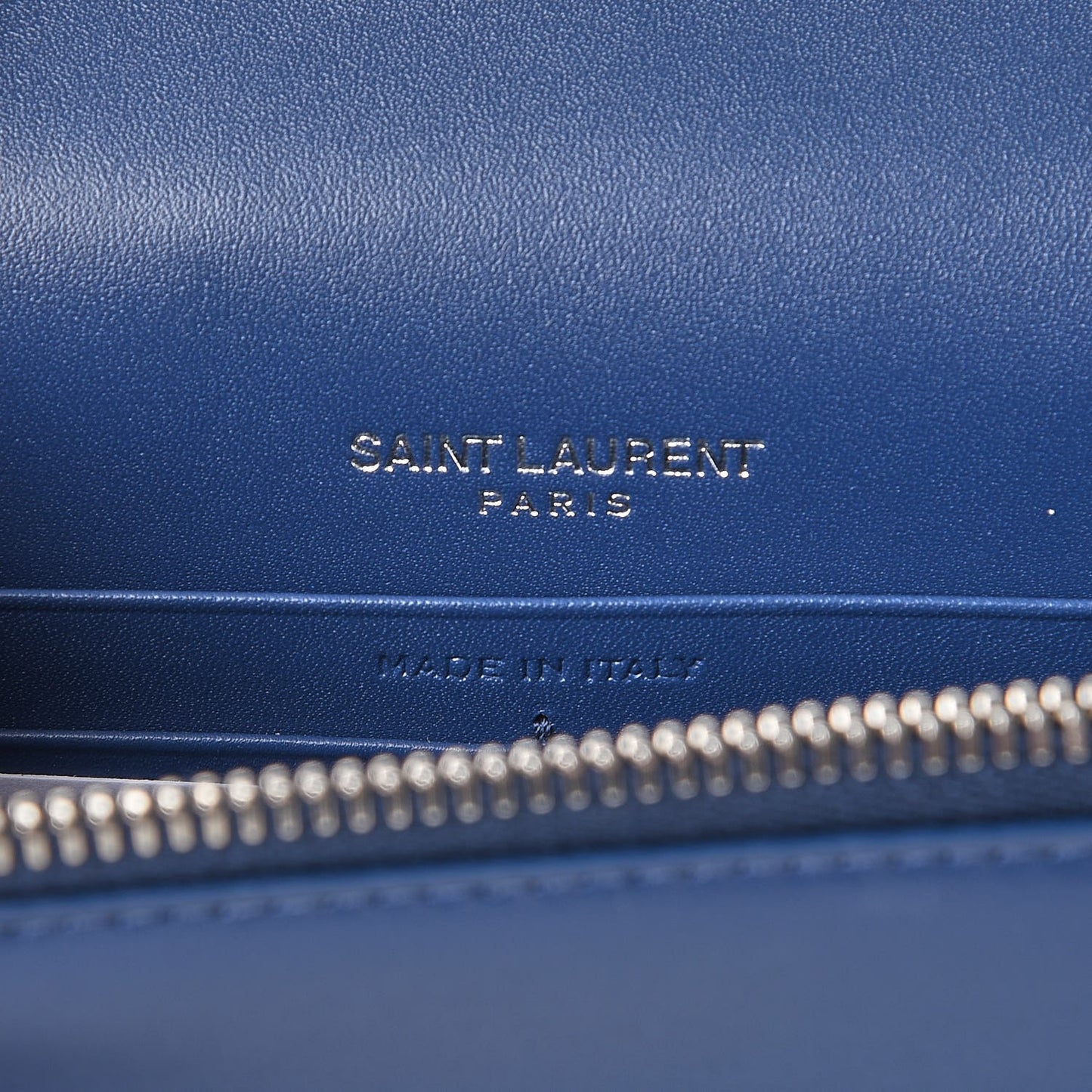 Smooth Calfskin Classic Monogram Kate Tassel Chain Wallet Denim