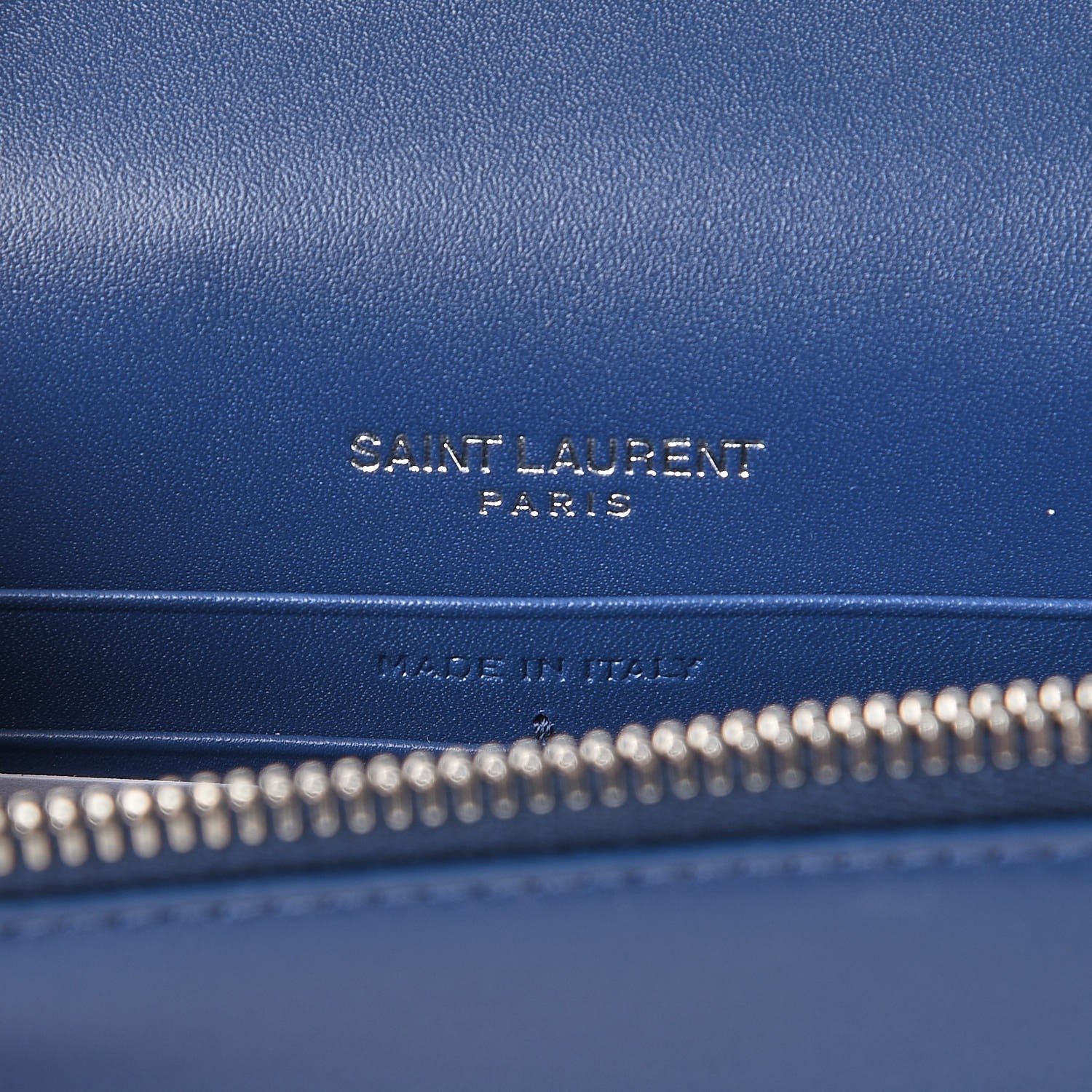 Saint Laurent Smooth Calfskin Classic Monogram Kate Tassel Chain Wallet Denim 6 of 8