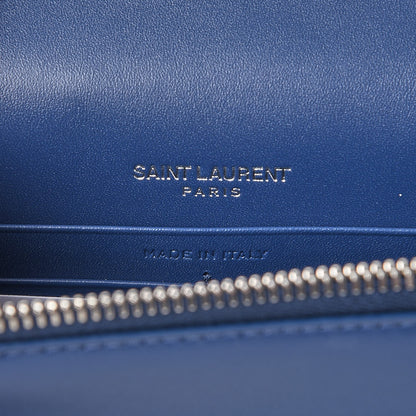 Saint Laurent Smooth Calfskin Classic Monogram Kate Tassel Chain Wallet Denim 6 of 8