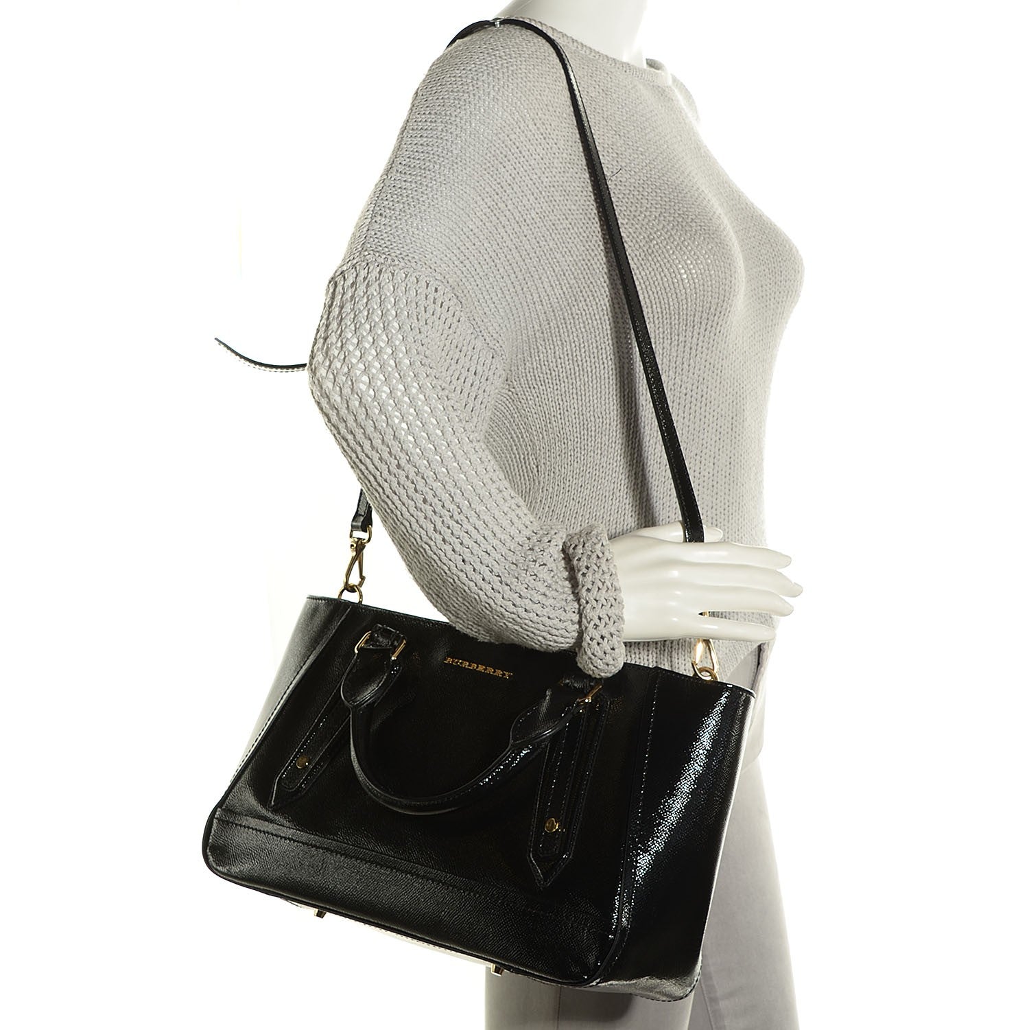 Burberry Patent Somerford Tote Black 2 of 12