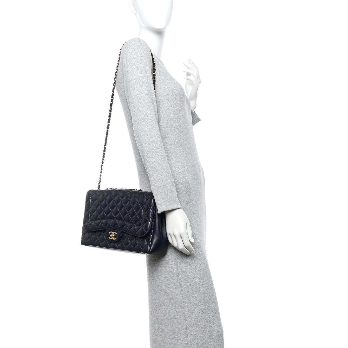 Lambskin Quilted Medium Mademoiselle Chic Flap Navy