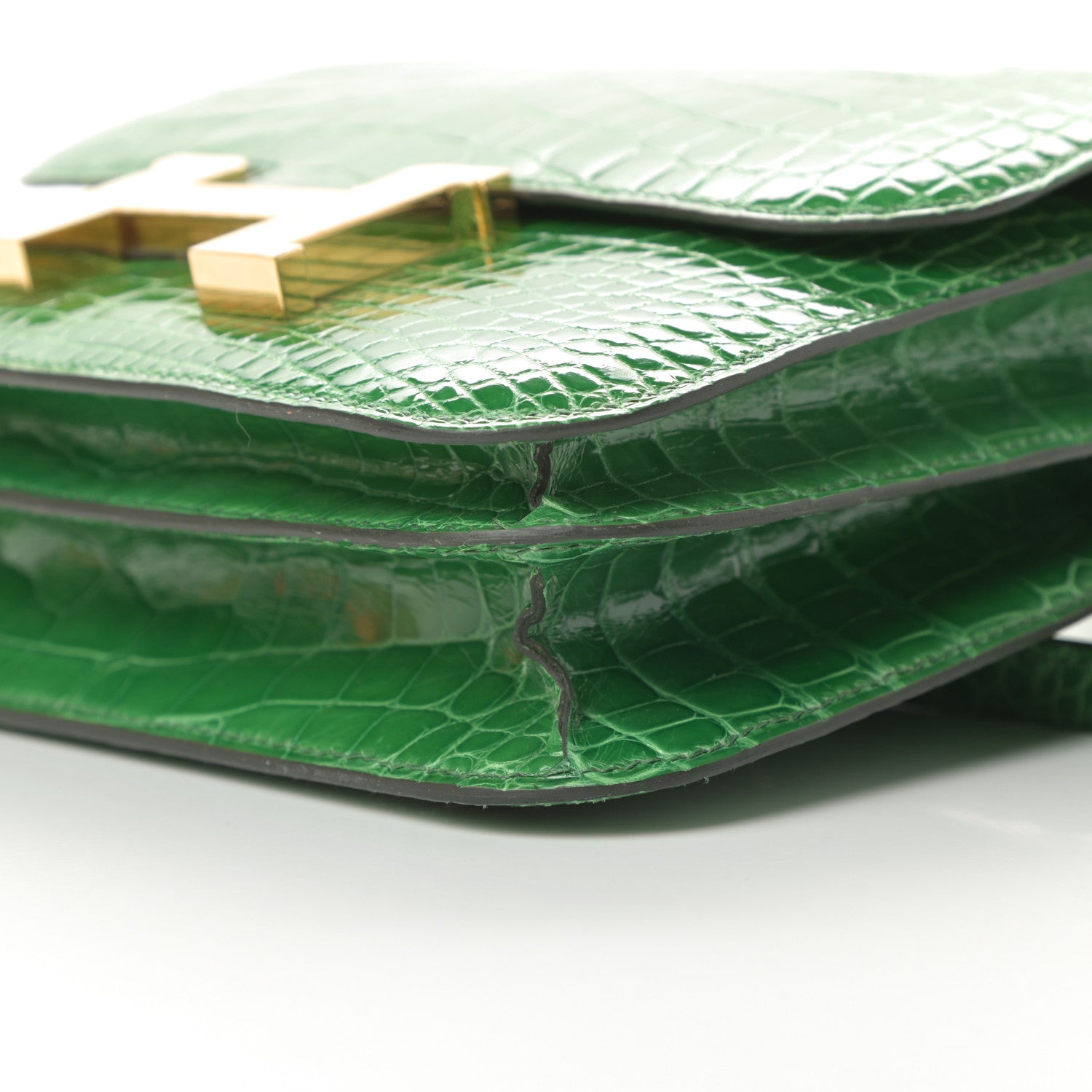 Hermes Shiny Alligator Constance 18 Cactus 20 of 21
