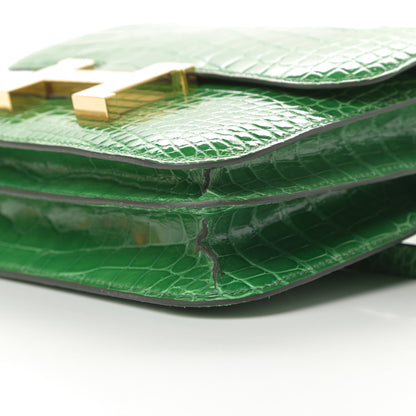Hermes Shiny Alligator Constance 18 Cactus 20 of 21