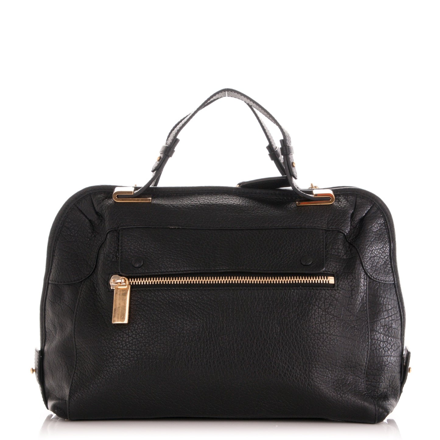 Grained Calfskin Brooke Satchel Black