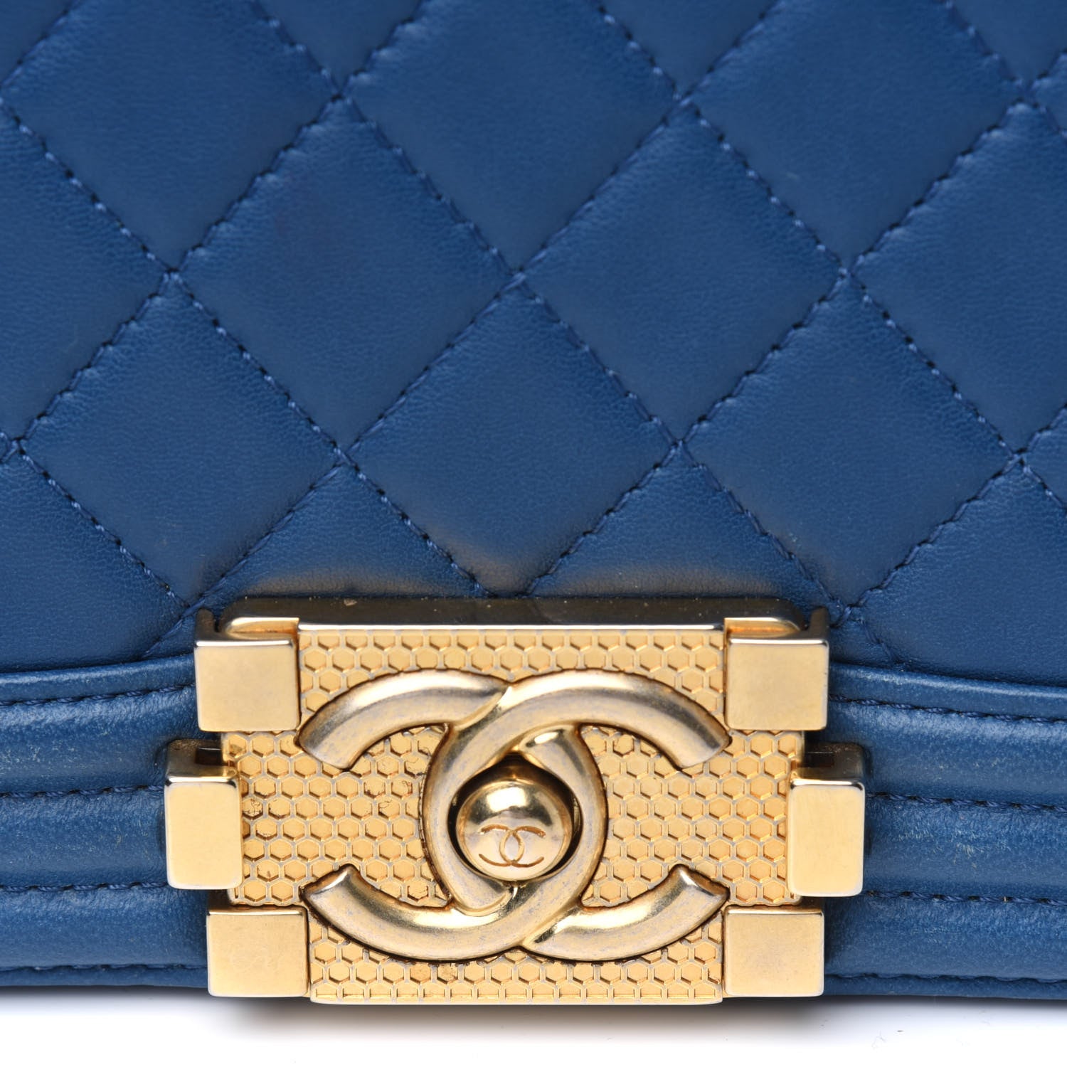 Chanel Lambskin Quilted New Medium Boy Flap Dark Navy Blue 9 of 9
