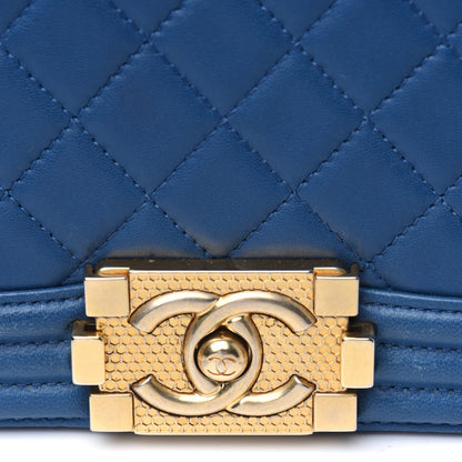 Chanel Lambskin Quilted New Medium Boy Flap Dark Navy Blue 9 of 9