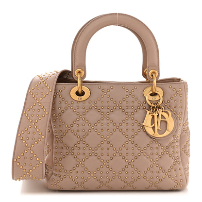 Christian Dior Cannage Studded Medium Supple Lady Dior Light Pink 1 of 14