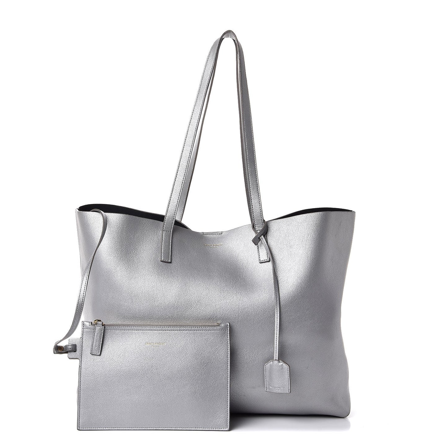 Metallic Calfskin Large Shopping Tote