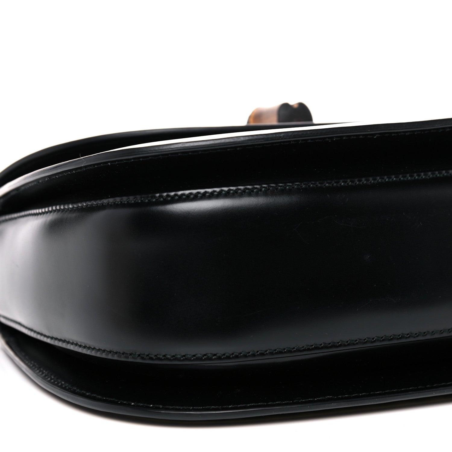 Gucci Calfskin Frame Print Bamboo Top Handle Bag Black 8 of 13