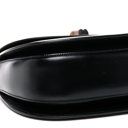Gucci Calfskin Frame Print Bamboo Top Handle Bag Black 8 of 13