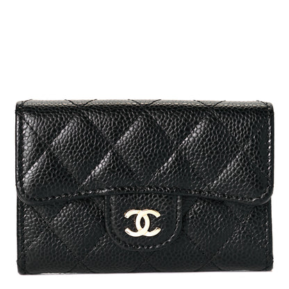 Chanel Caviar Quilted Flap Card Holder Wallet Black 1 of 8