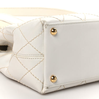 Chanel Calfskin Wild Stitch Shoulder Bag White 10 of 14
