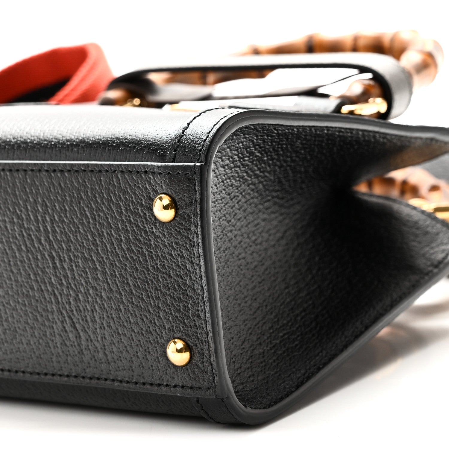 Gucci Textured Dollar Calfskin Web Mini Diana Tote Bag Black 10 of 10