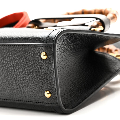 Gucci Textured Dollar Calfskin Web Mini Diana Tote Bag Black 10 of 10