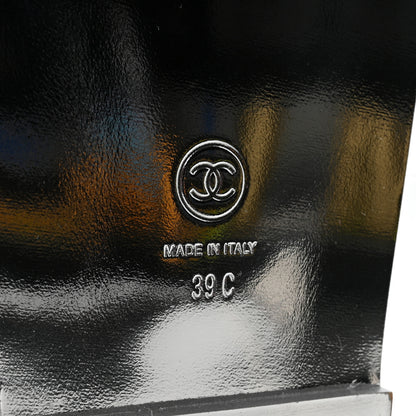 Chanel Laminated Lambskin Printed CC Dad Sandals 39 Silver Multicolor 7 of 9