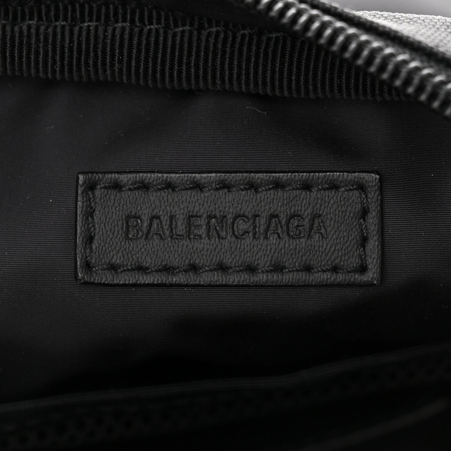 Recycled Nylon Small Sport Messenger Bag Black White