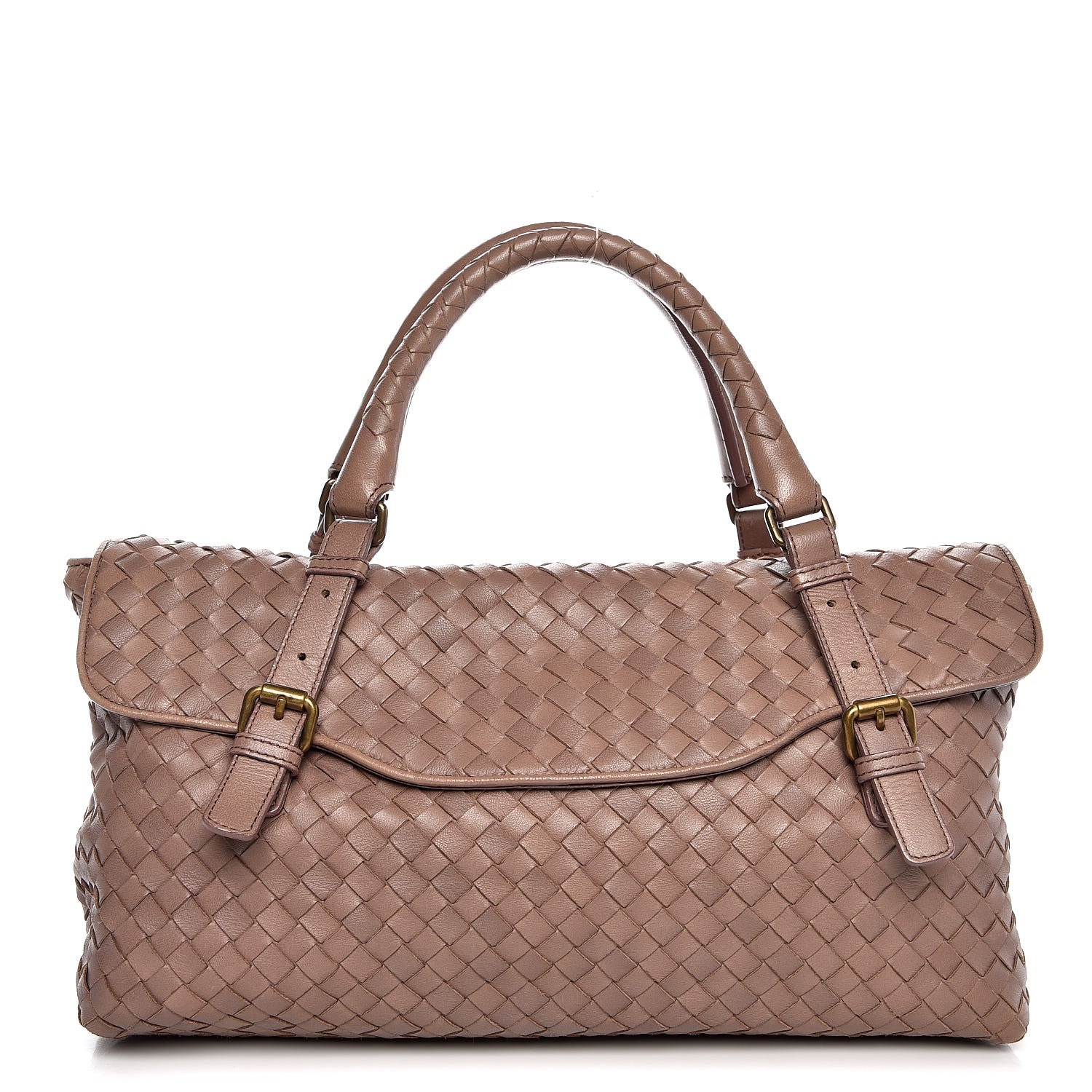 Bottega Veneta Nappa Intrecciato Satchel Old Petra 1 of 8