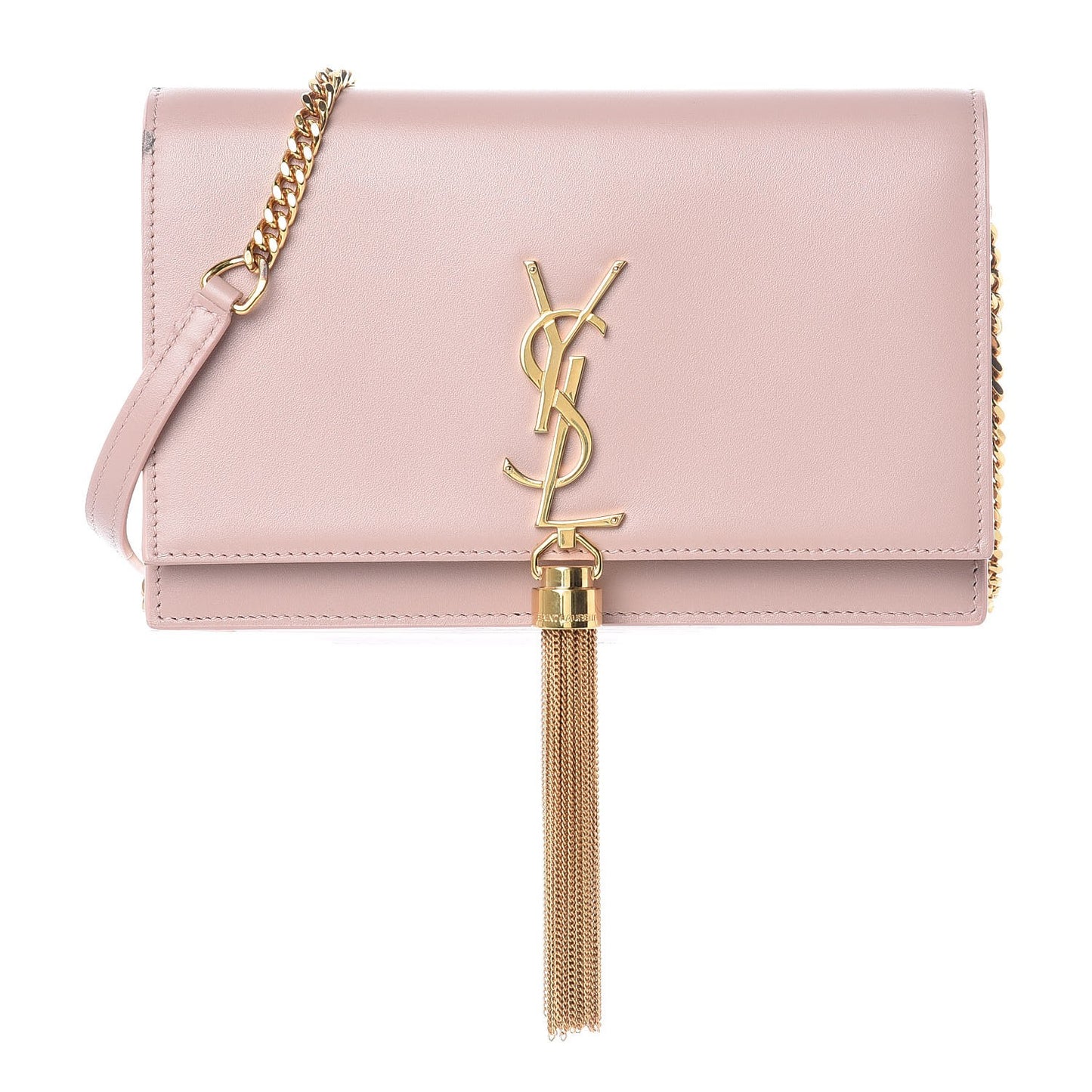 Smooth Calfskin Classic Monogram Kate Tassel Chain Wallet Pale Pink