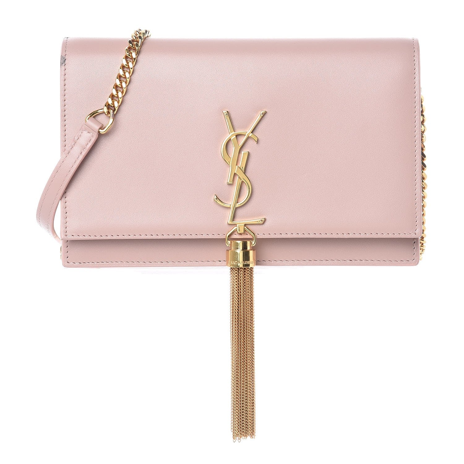 Saint Laurent Smooth Calfskin Classic Monogram Kate Tassel Chain Wallet Pale Pink 1 of 9
