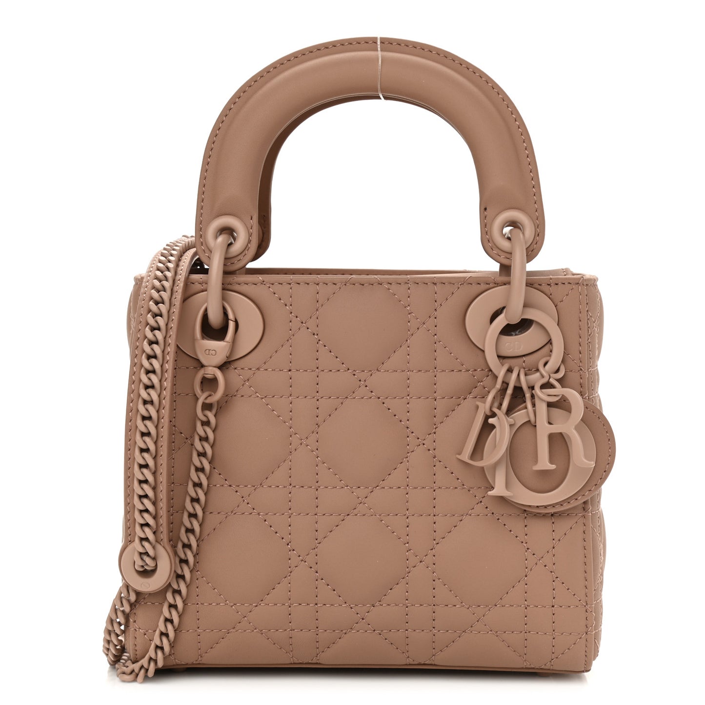 Ultra Matte Calfskin Cannage Mini Lady Dior Light Beige