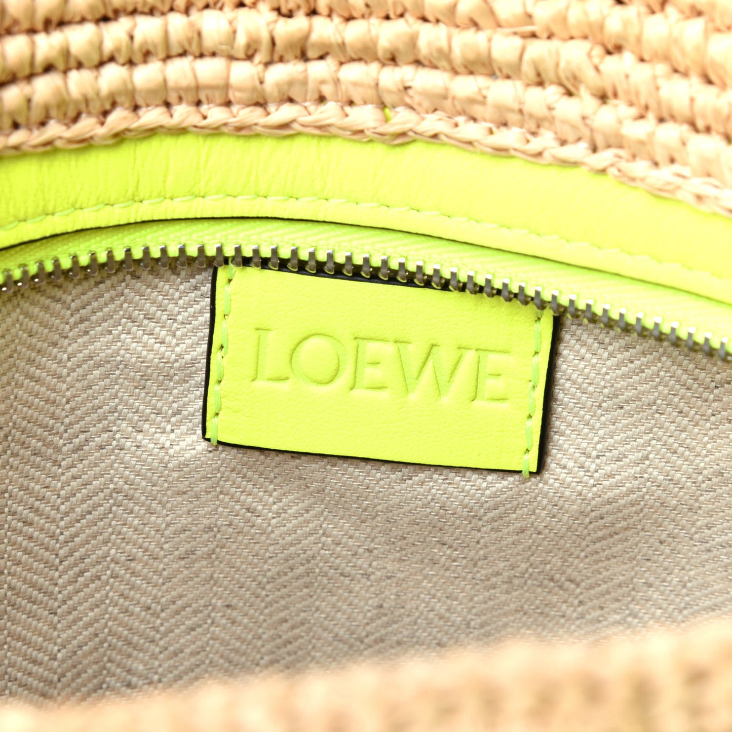 Raffia Crossbody Bag Natural Neon Yellow